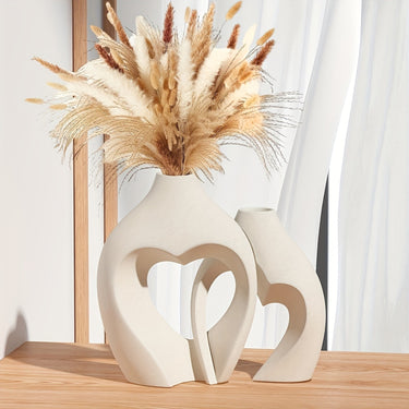 Modern Heart-Shape Resin Vase Set – Nordic Minimalist Décor